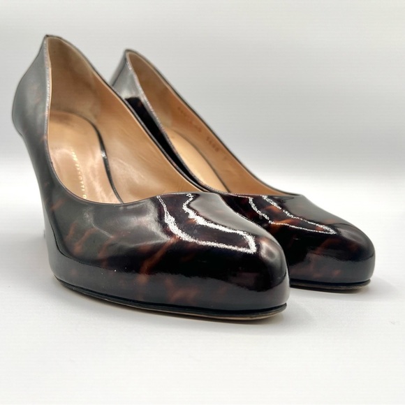 GIUSEPPE ZANOTTI BROWN PATENT LEATHER HEELS PUMPS HEELS MADE IN ITALY SIZE  40 - Picture 5 of 15